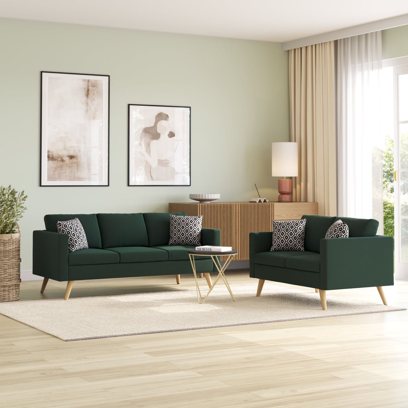 Divani: Sofa Set BLAIR dunkelgrün - Gratis Versand – Nuovo e nell'imballaggio originale da Kleinwangen venduto da meinwarenkorb.ch 1