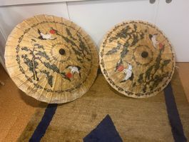 4x Vintage asiatischer Sonnenschirm.Innendekoration.
