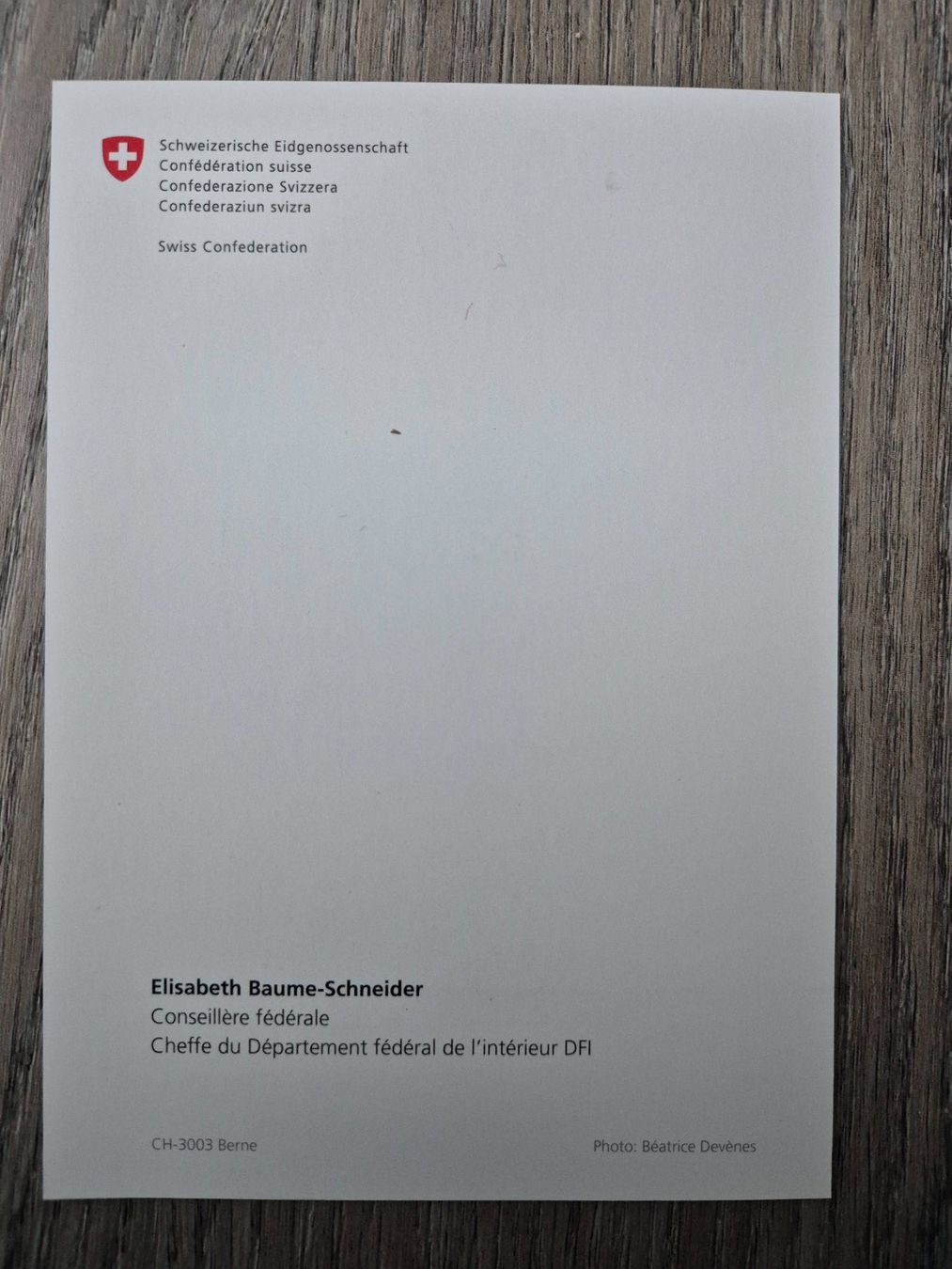 Autografi: Autogramm Elisabeth Baume-Schneider Originalunterschrift – Nuovo (secondo la descrizione) da Eglisau venduto da nicij79 1