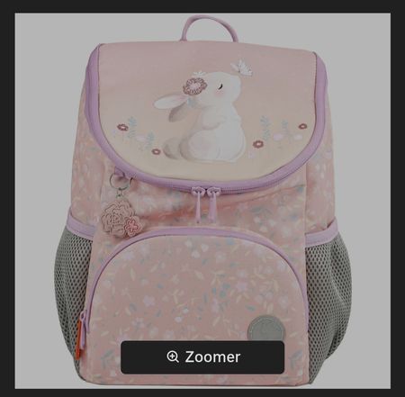 Sac à dos enfant motif lapin floral rose