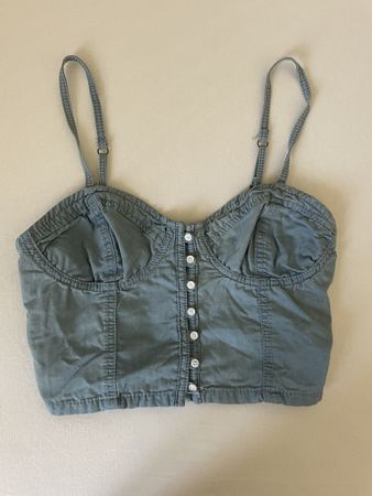 Top d'été bleu clair, taille XS, parfait pour la plage!