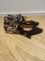 Schwarze Ballerinas mit Schlangenmuster River Island, Gr.36