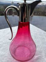 Rote Vintage Karaffe mit Silberfarbene Aufsatz Edles Design!