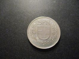 1953  5.- Fr  Superbe pièce  Superbe qualité