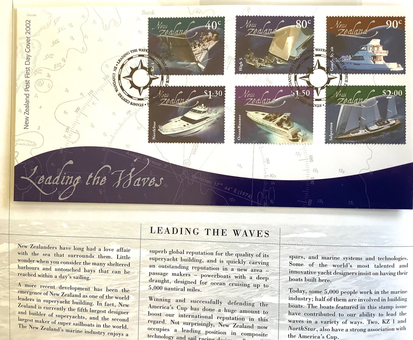 Tous les timbres: 2002 Neuseeland- Folder - America's Cup 2 FDC + 2  Sätze ** – Neuf (Voir description) à Liestal par Skunk02 2