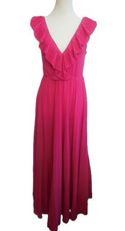 Gr. 34 36 Maxikleid Abendkleid pink tiefer Rücken
