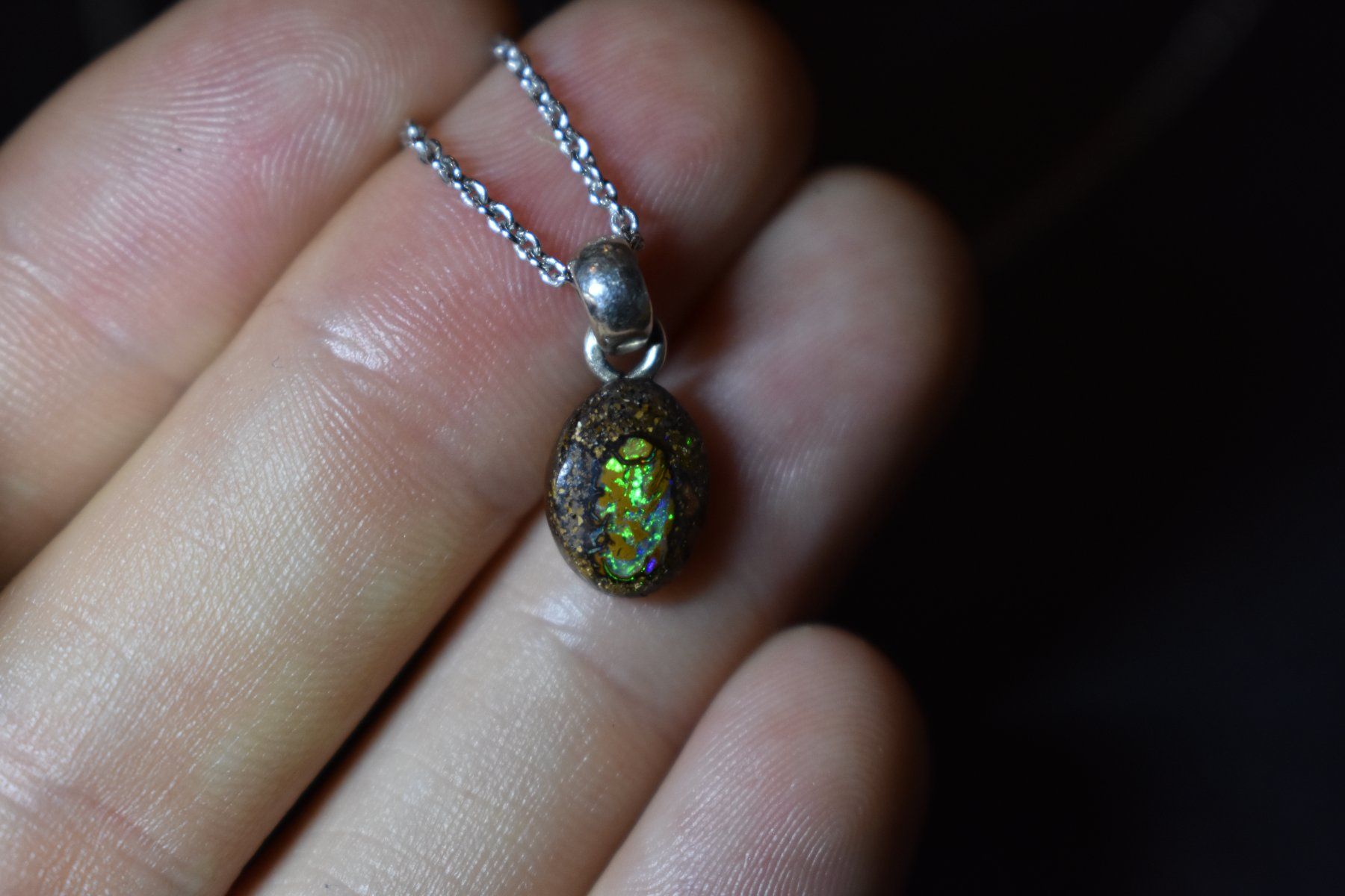 Edelsteine: Boulder Opal mit Silberkette – Neu und originalverpackt aus Aarwangen von kay_f7f5 1