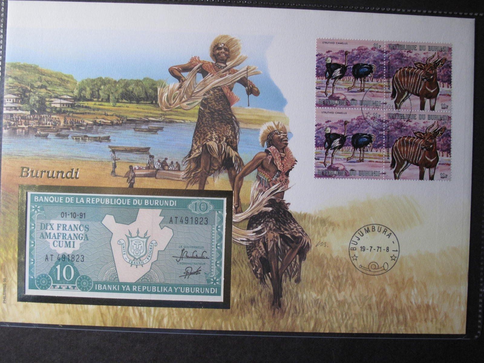 Banconote: Banknotenbrief Burundi 1971 – Usato da Wil SG venduto da fva01