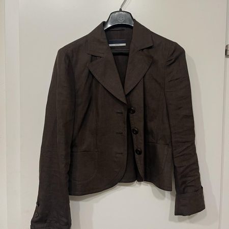 Vintage 100% pure linen brown blazer