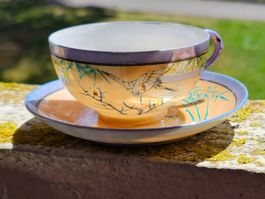 Antike Eierschale Tasse mit Unterteller aus Japan '30