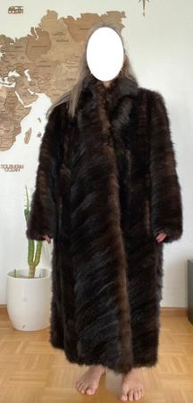Eleganter Nerzmantel Echtpelz Vintage lang dunkelbraun