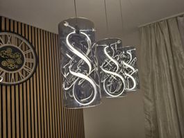 Moderne Hängelampe Die Hochwertiger 3-flammige LED-Rauchglaß