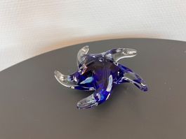 Mundgeblasener Seestern mit Millefiori-Glasperlen, Unikat