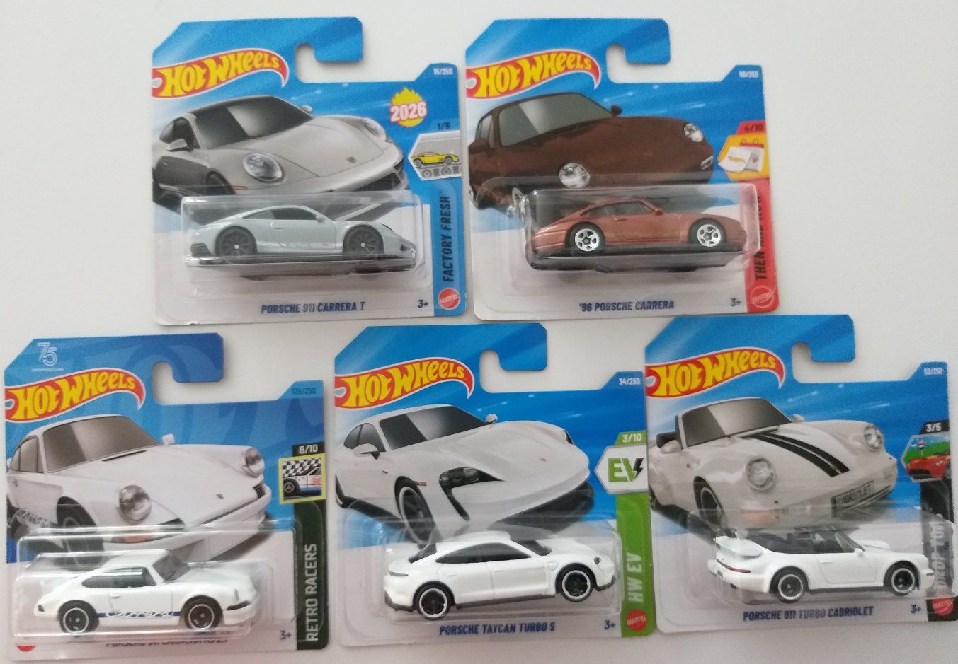 Porsche Modellini d'auto: Hot Wheels 5 Porsche Modelle – Nuovo e nell'imballaggio originale da Brugg AG venduto da Evilweevil