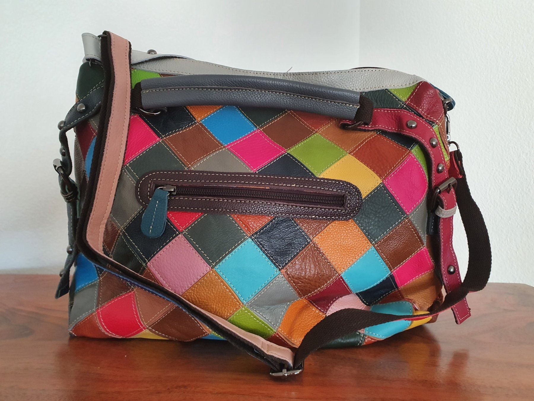 Borse da donna: Handtasche aus Leder, Patchwork,bunt – Nuovo (secondo la descrizione) da Basel venduto da Anghkorwatt 2