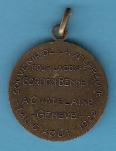 Medaglie: Cordon Bennett à Châtelaine - Genève 1922 – Usato da Gossau SG venduto da Gallus00 1