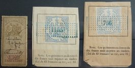 Frankreich Fiskal Marken Lot mit alten Werten IX