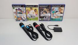 Singstar Set: Mikrofone + 4 Spiele, PlayStation 2