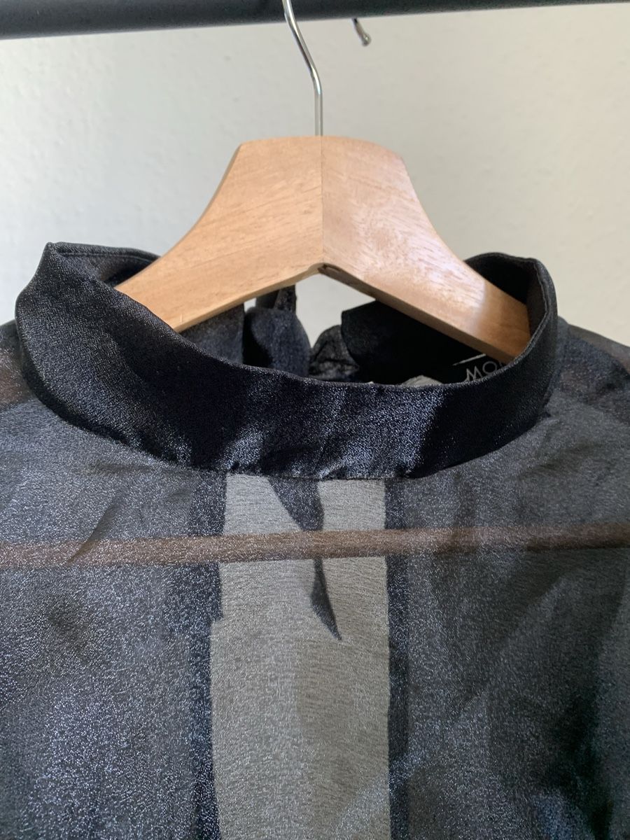 Monki Top: Blouse noire transparente Monki – Nuovo e nell'imballaggio originale da Genève venduto da rez_c6c6 6
