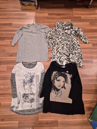 4 Damen shirts nit halb bis 3/4 arm  Gr. M, B14