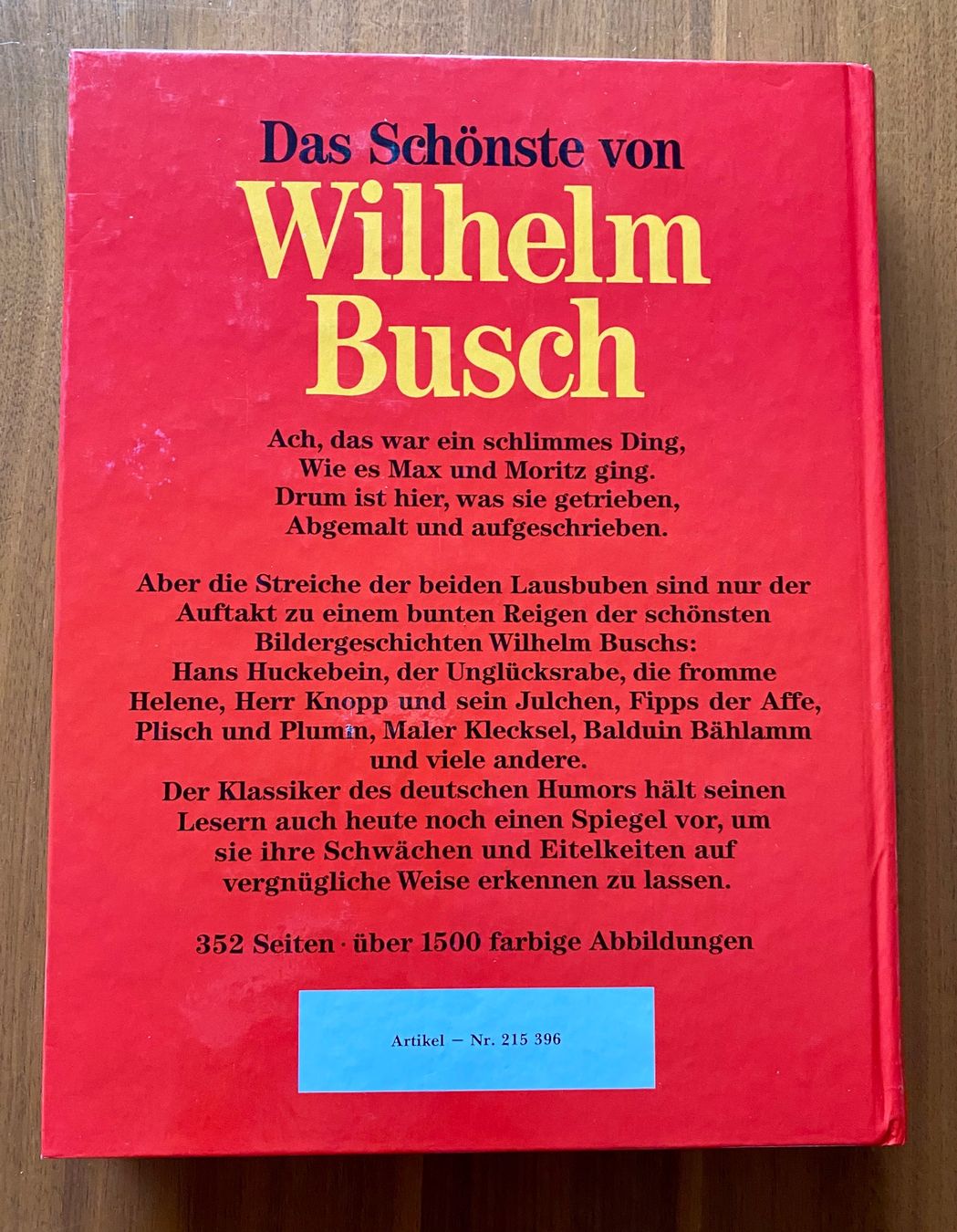 Bücher: Das Schönste von Wilhelm Busch / Jg.1992 – Gebraucht aus Nussbaumen AG von schuba2000 1