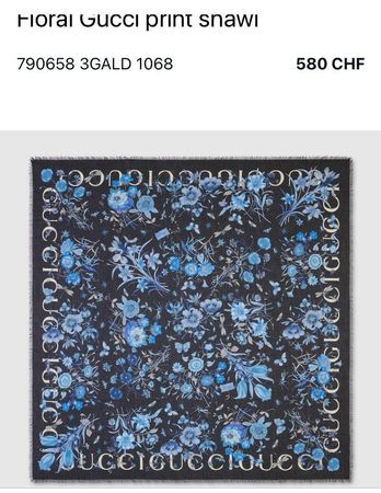 Gucci floral Kashmir & baumwolle Schal 140cmx140cm