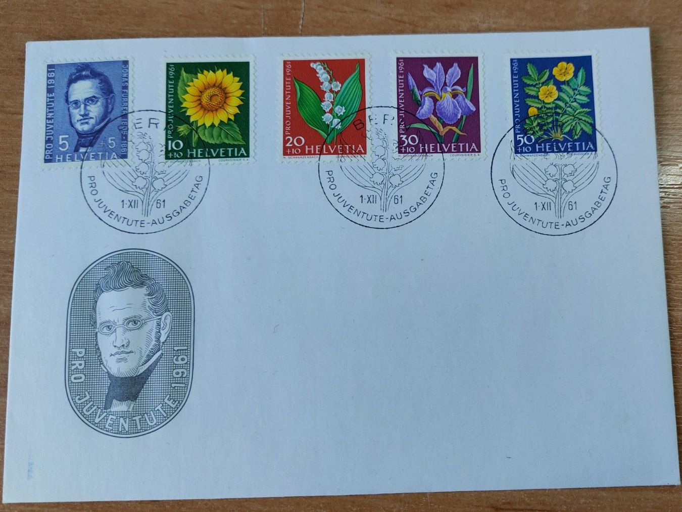Tutti i francobolli: FJ1961 - FDC Pro Juventute 1961 – Usato da Trélex venduto da Phil_Albert
