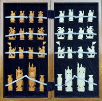 Scacchi cinesi vintage, scacchiera in legno