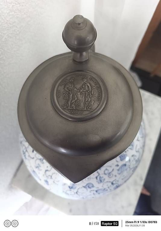 Caraffe: Fayence-Enghalskrug 18. oder 19. Jahrhundert. – Usato da Kleinlützel venduto da BALUIMWALD151 4