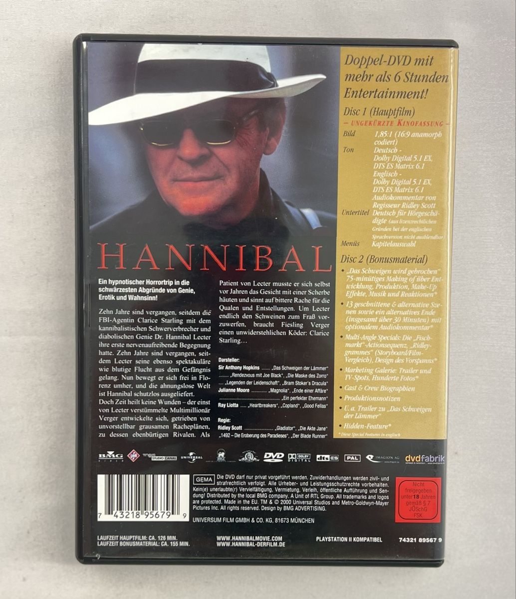 Tutti i DVDs: DVD Hannibal Deluxe Widescreen Edition 2 Discs – Nuovo (secondo la descrizione) da Schlatt TG venduto da Lukytimes 1
