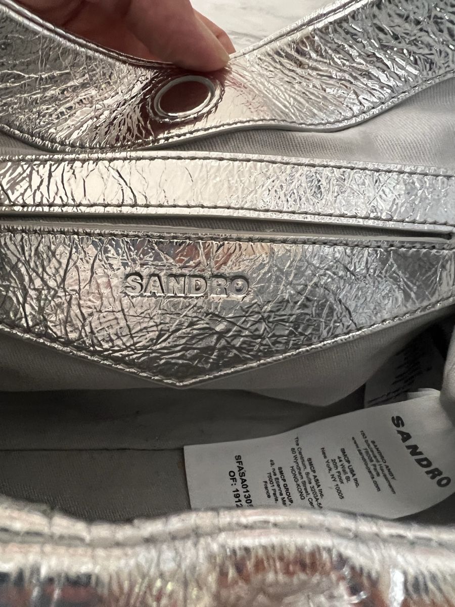 Sandro Borse da donna: Sandro Silbernen Leder Tasche Boho Twist Handke – Usato da Hünenberg See venduto da mississauga 8