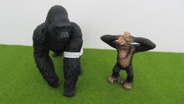 Schleich Gorilla und Schimpansen Junges, top Zustand
