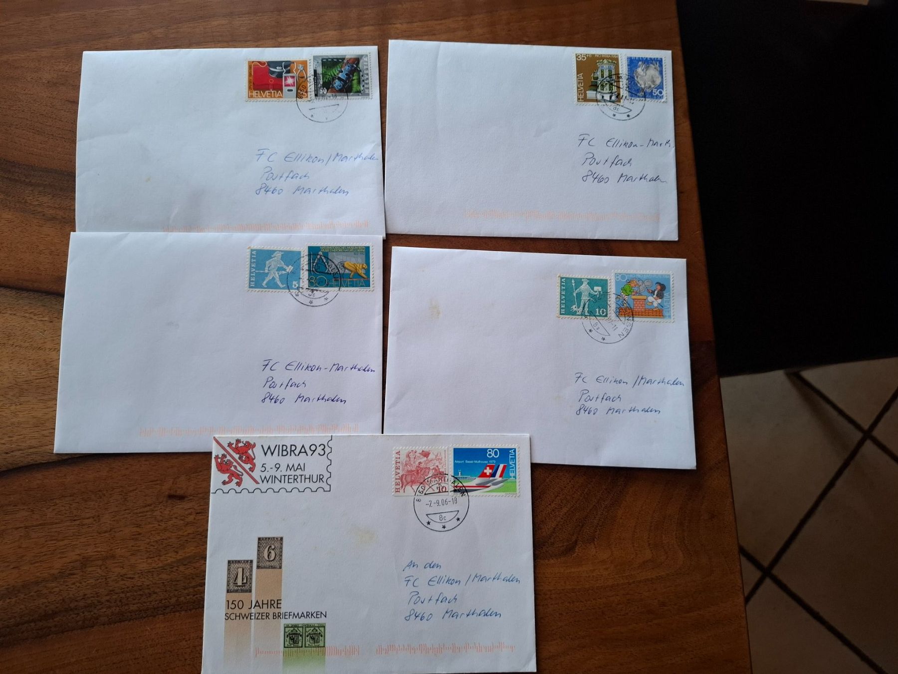 Alle Briefmarken: Briefmarken auf Briefen – Gebraucht aus Marthalen von Loewe59
