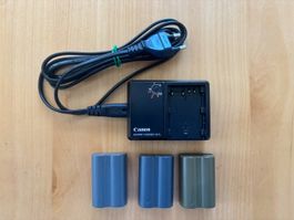 Canon Battery Charger CB-5L + 3 Batterien (BP-511A)