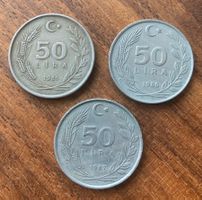 Münze Türkei 3 x 50 Lira 1985 & 1986 & 1987