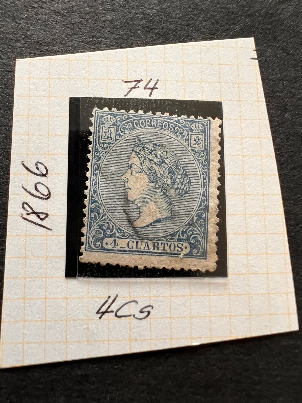 Tutti i francobolli: Spanien Mi. 74  1862   gest. (2306) – Usato da Hinwil venduto da Sidi4