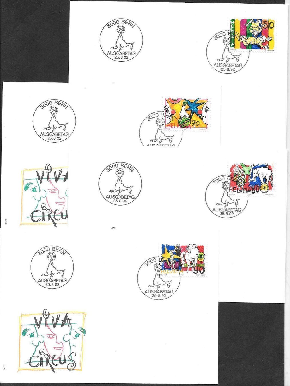Tutti i francobolli: 4 FDC 832-835 Serie Einzelmarken ET 25.8.1992 – Nuovo (secondo la descrizione) da Olten venduto da clotaldi