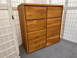 Kommode RÖDVIG 1 Wildeiche massiv 88 x 91 cm 2 Schublad 2 Tü