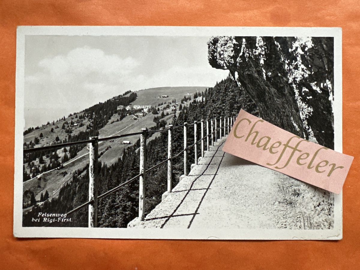 Ansichtskarten: 1937 Felsenweg bei Rigi-First  – Gebraucht aus Zürich von Chaeffeler