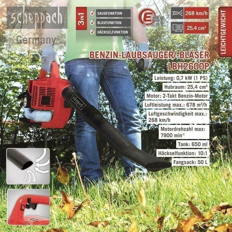 Soffiatori & Aspiratori per foglie: Scheppach Benzin Laubbläser LBH2600P 1PS – Nuovo e nell'imballaggio originale da Bottighofen venduto da zaap 5