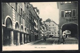 AK Wil, Arkaden, Tuchhandel, 1910