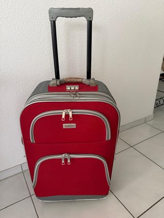 KAISER Reisekoffer Trolley Rot/Grau – Top Zustand