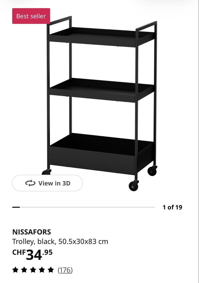 Ikea Servierwagen: IKEA Servierwagen / Trolley - Schwarz – Gebraucht aus Effretikon von mer_q6hc