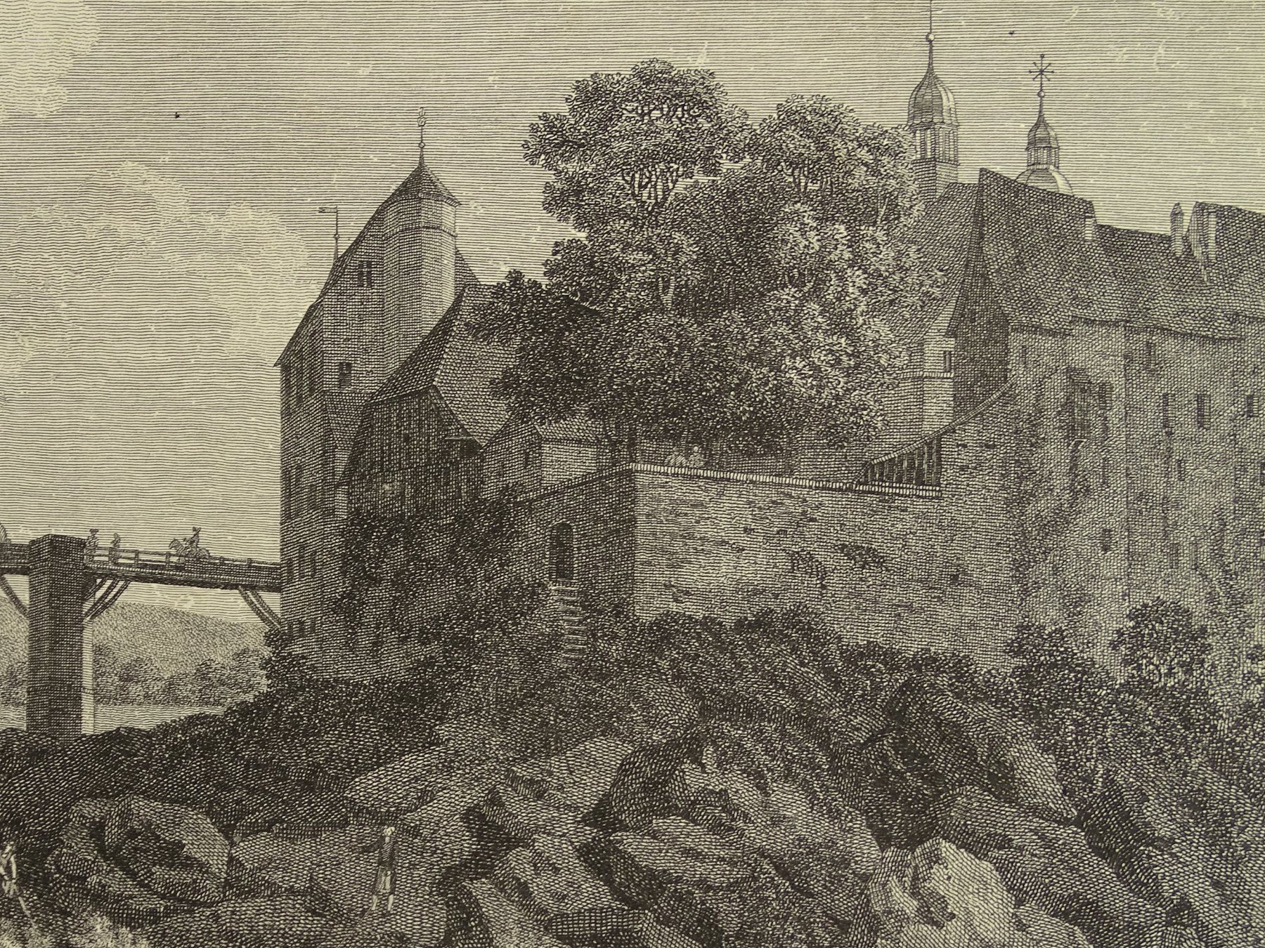 Stiche: LAUFENBURG, GROSSER KUPFERSTICH 1789 – Gebraucht aus Grüningen von Kartensammler 3