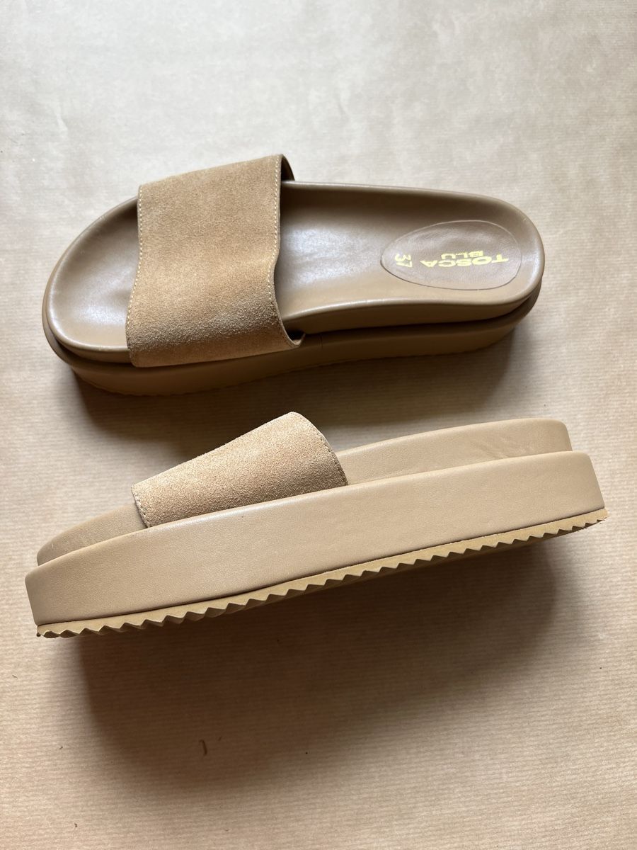 Tosca Blu Scarpe da donna: TOSCA BLU New Platform Slides Size 37. Suede, Beige. – Nuovo (secondo la descrizione) da Chêne-Bougeries venduto da Seetooyoo 1