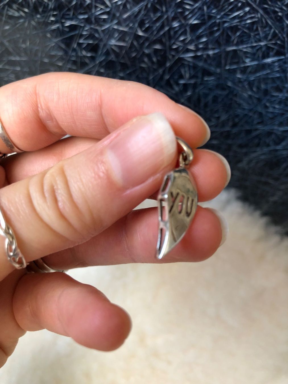 Ciondoli: Pendentif cœur séparable aile YOU argent 925 silver – Usato da St-Aubin FR venduto da Tiweety 4