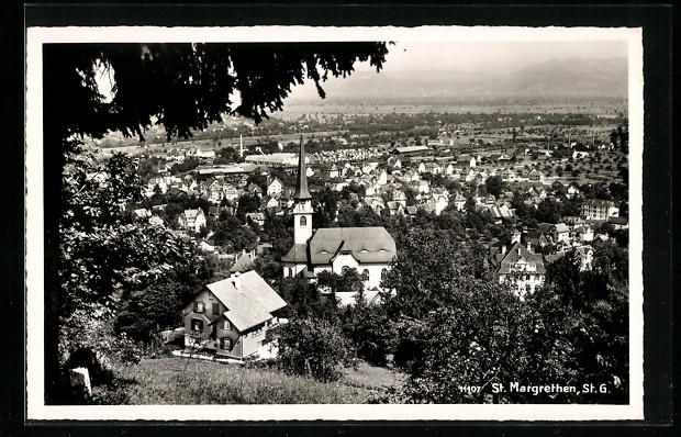 Ansichtskarten: St. Margrethen, Teilansicht mit Kirche – Gebraucht aus Berlin von bartko-reher