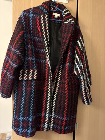Coat H&M checked plaid size M condition as seen