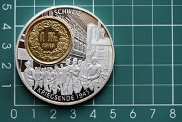 schweiz kriegsende 1945 vergoldeter silber 1 franken 1945