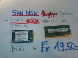 san disk 16gi speicher + 4 giga ddr3 ram